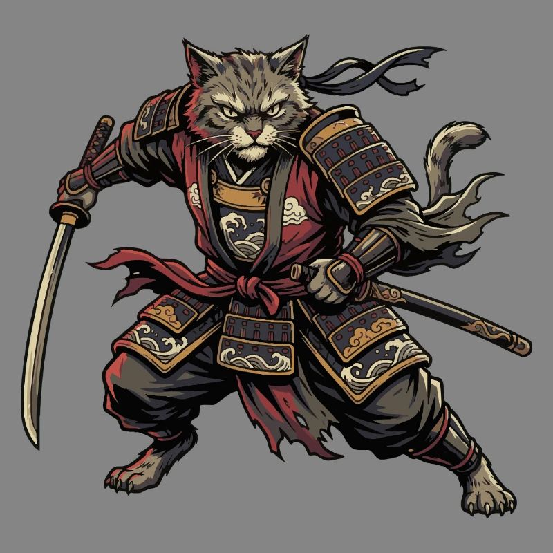 Cat Samurai Warrior