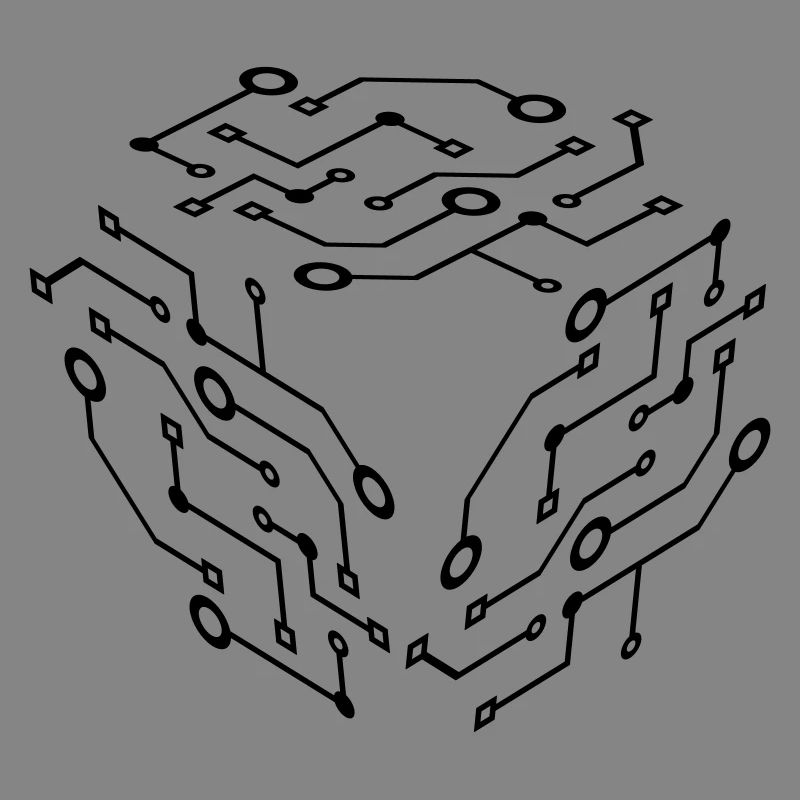 cool pattern logo circuit wire data microchip