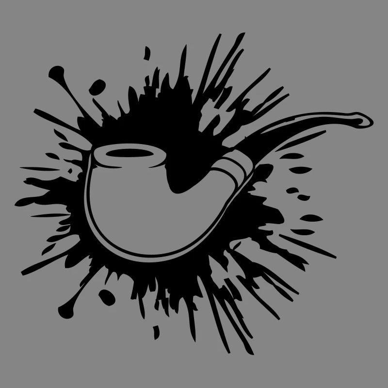 Farbklecks Tabakpfeife Raucher