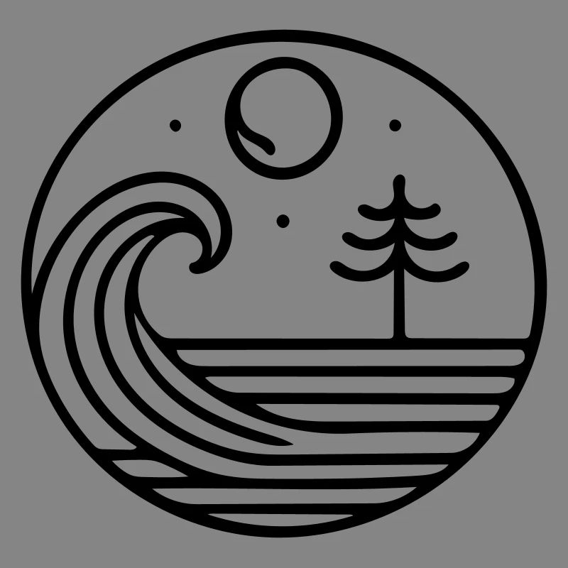 Nature in harmony – wave and moon in circulation