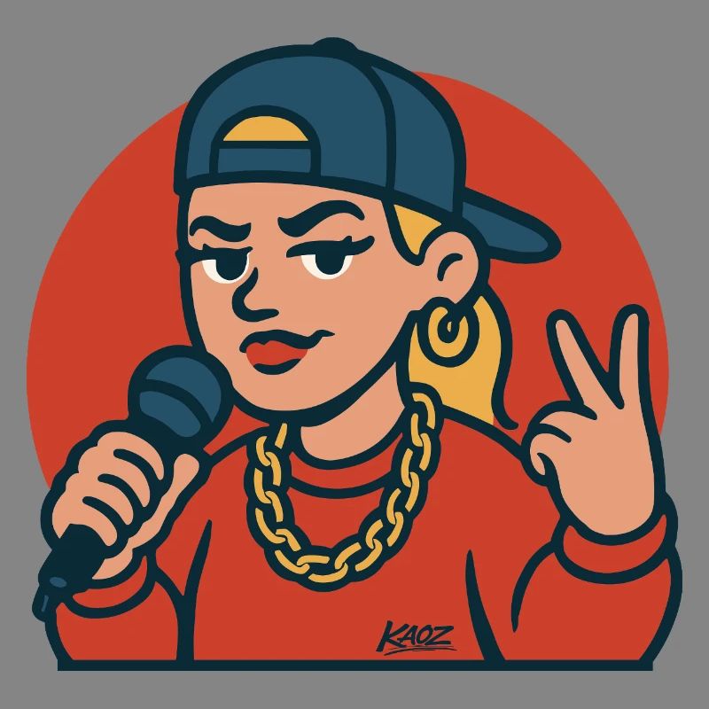 Rap-Diva mit Mikrofon