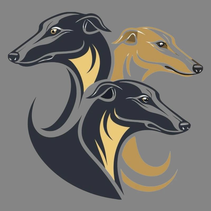 Dreifache Windhunde Silhouette