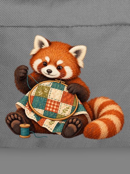 Roter Panda quiltet von Hand