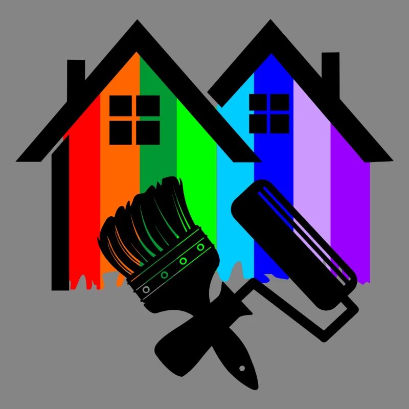 Hausmaler Farbe mit Pinsel und Farbroller