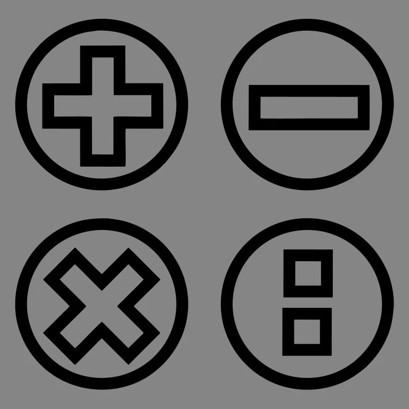 Calculate logo with four emblems shadow image