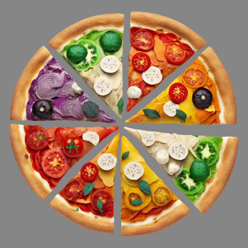 Regenbogenpizza Segmente