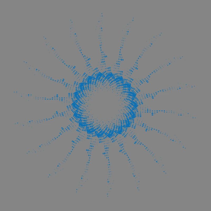 dotted shape rotated wind turbine blue
