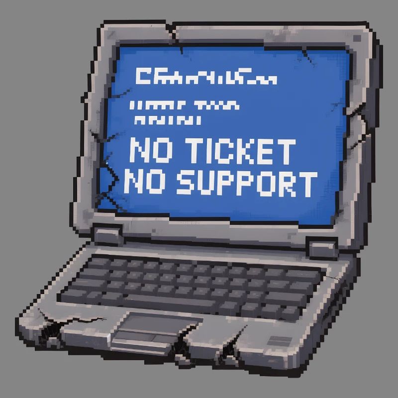 Pas de ticket, pas de support Admin IT Spruch