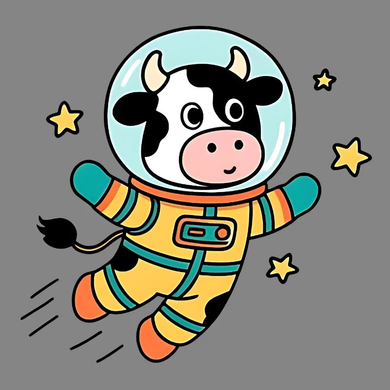 Cow Astronaut in Space