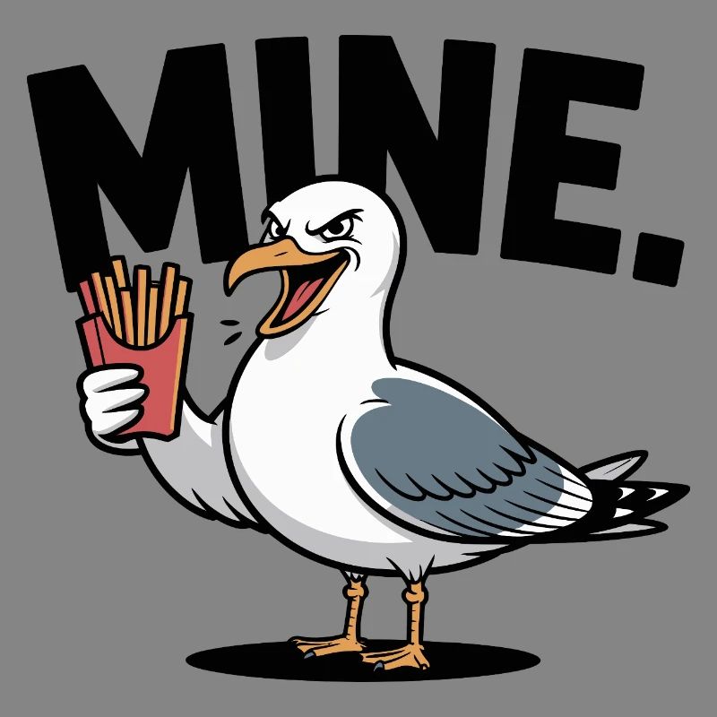 Grumpy Seagull mit Pommes