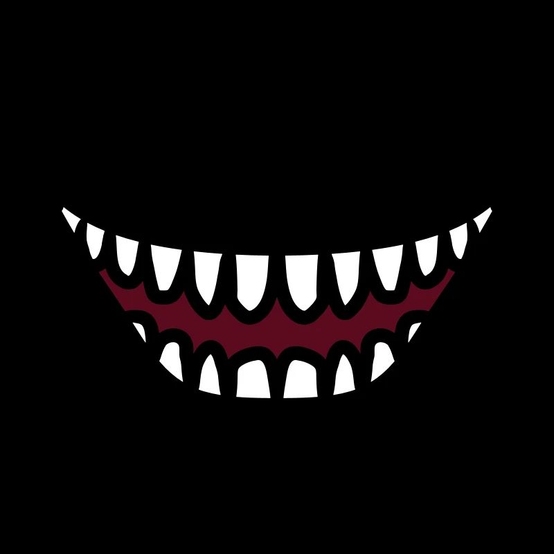 Gueule de monstre qui rit grimaçant laid