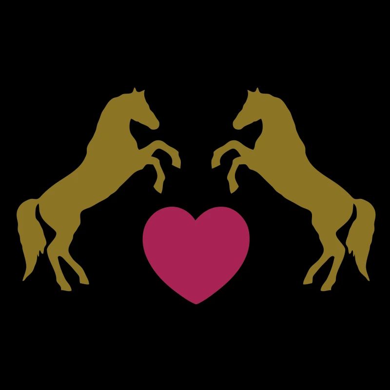 Two wild horses with heart - this design lets you