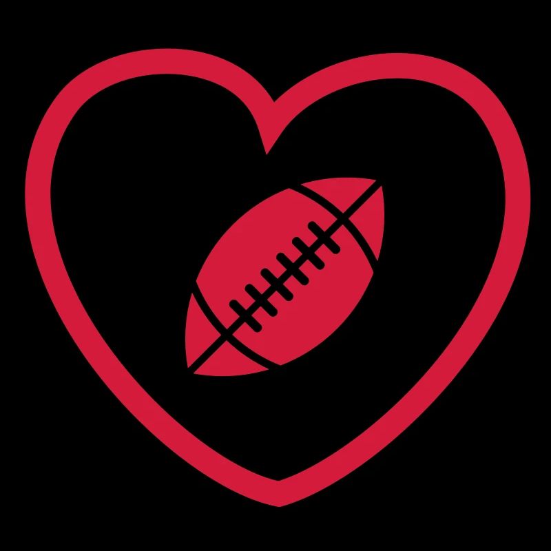 FR - îcone du ballon de rugby dans un coeur