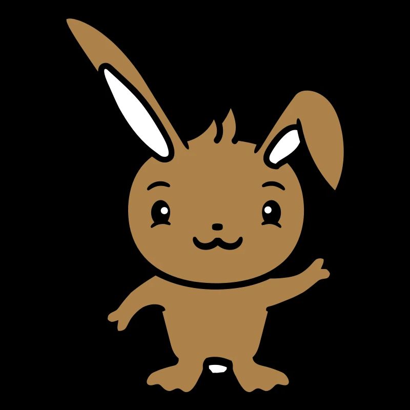 Rabbit waving friendly greeting hand waving hello
