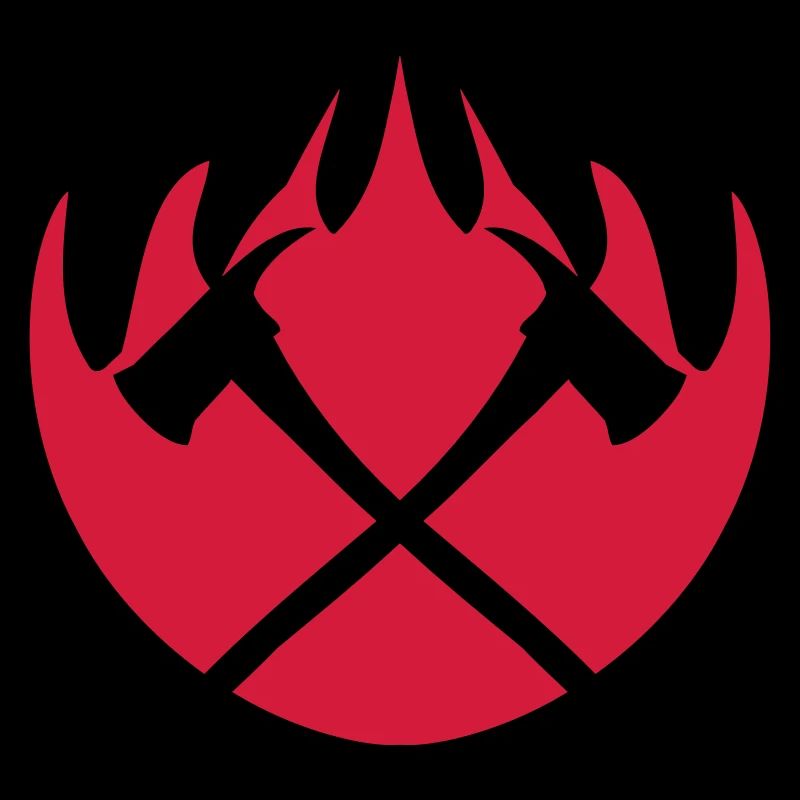 Fire flames 2 axes logo