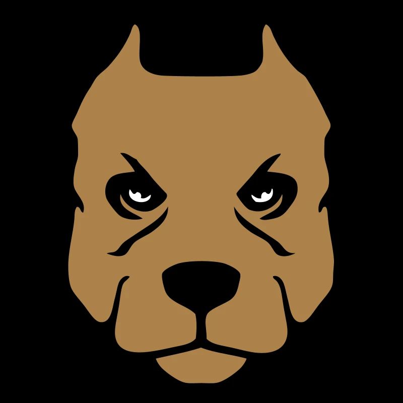 American Pit Bull Terrier dog head drawing