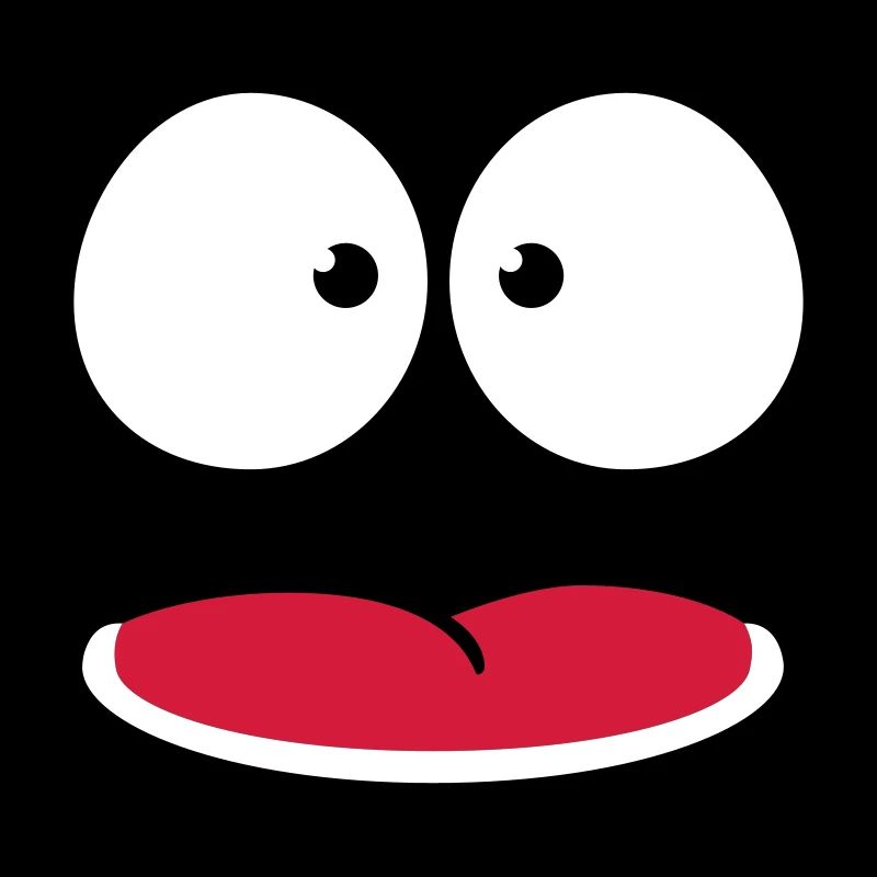 Visage de dessin animé effrayé et peu sûr de lui