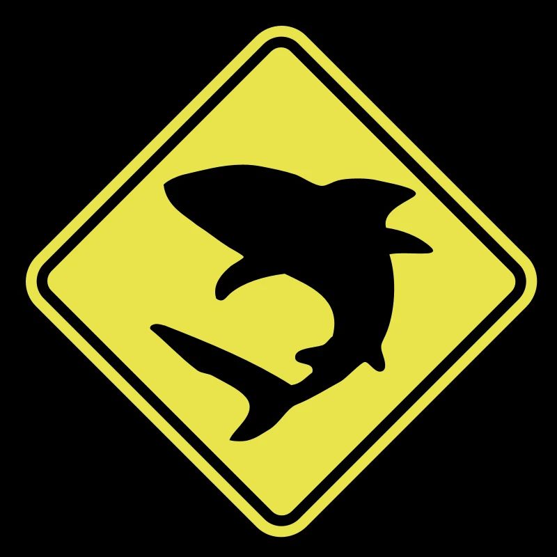 Poker Shark Warning Roadsign
