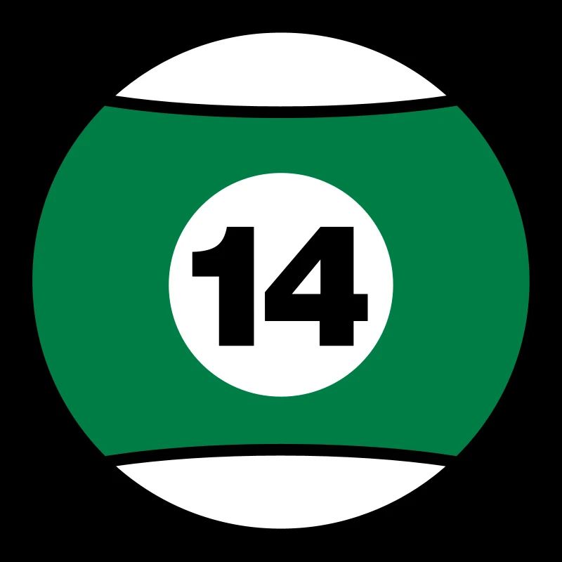 Billardkugel No 14 - grün - V3