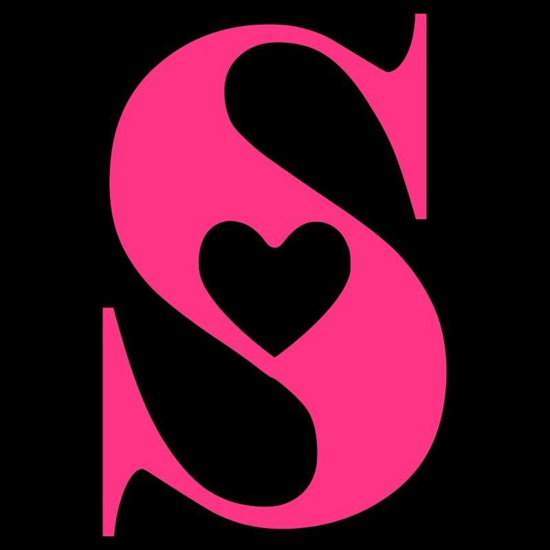 Letter s Initial Letter with Heart