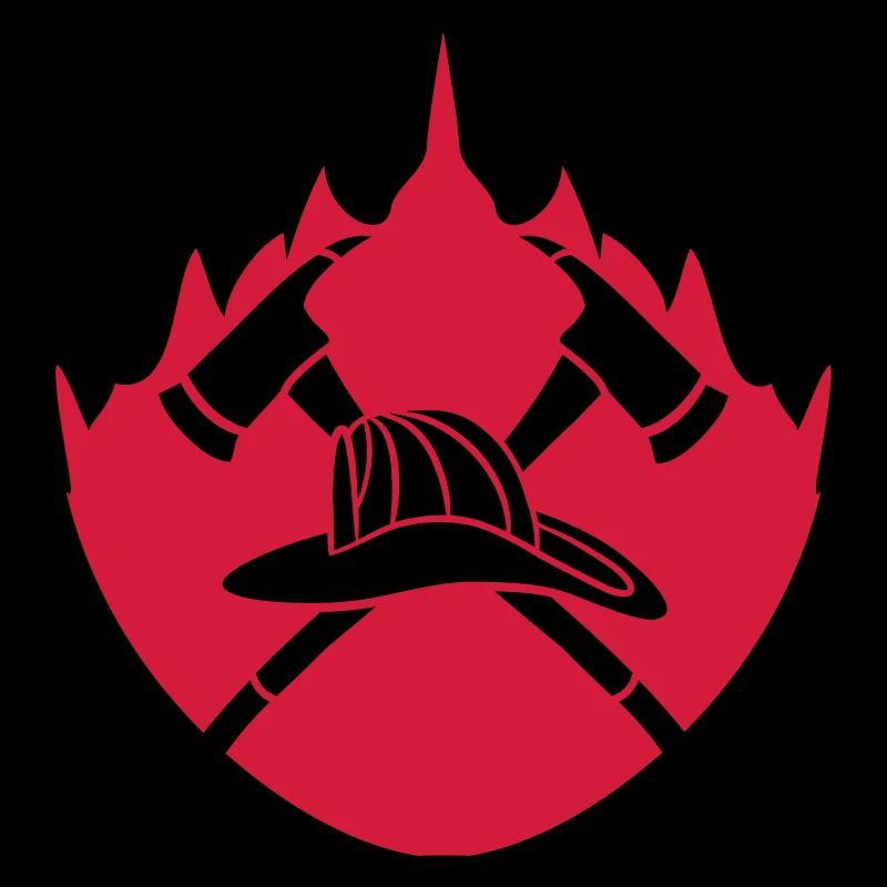 Fire flame helmet 2 axes logo