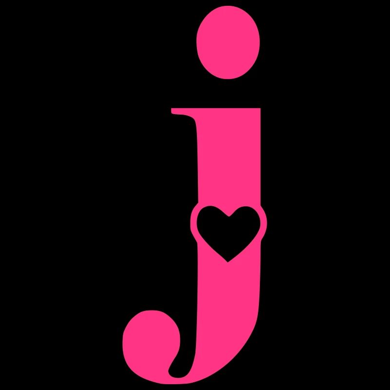 Lettre j Lettre initiale avec cœur