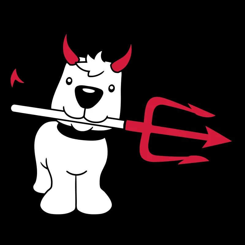 Chien Diable Satan Enfer Mal Trident Cornes Cool