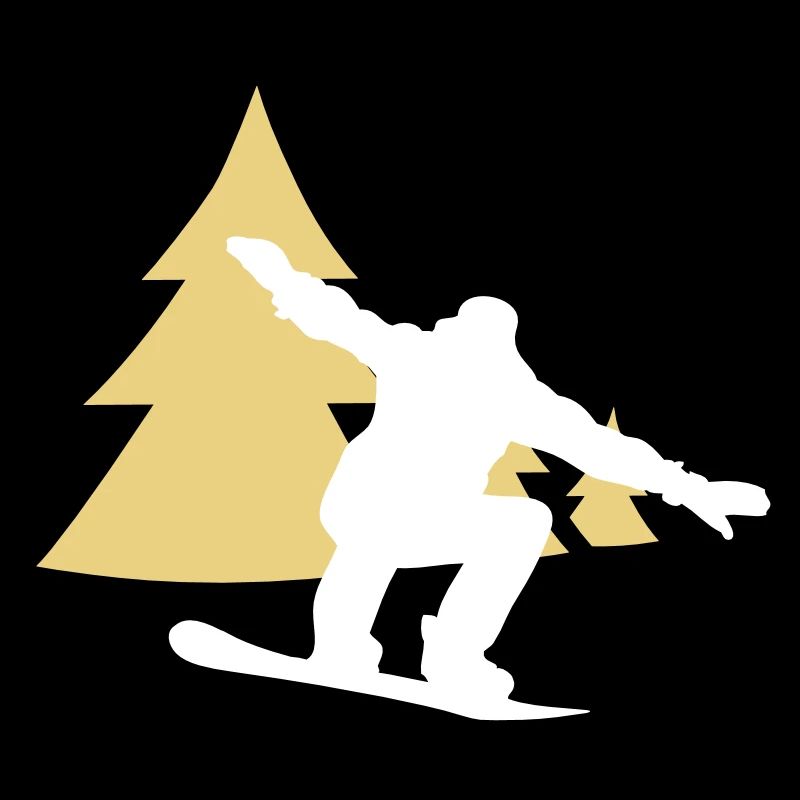 snowboarder trees