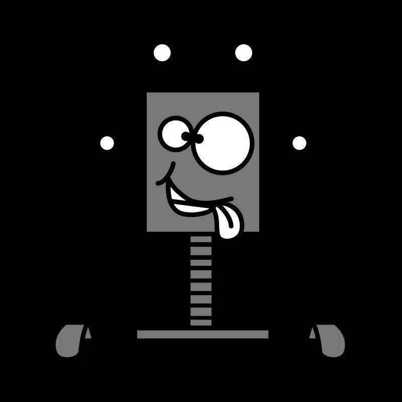 Funny Crazy Robot Behind Wall