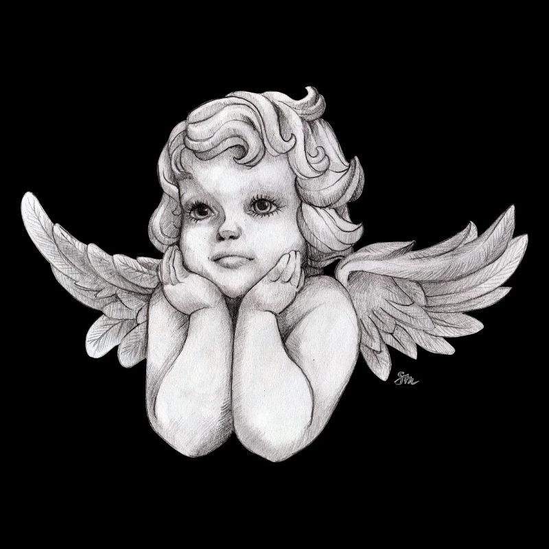 Petit ange chérubin rêveur
