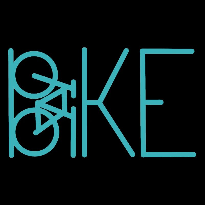 Teal Bicycle Lines Minimal Art