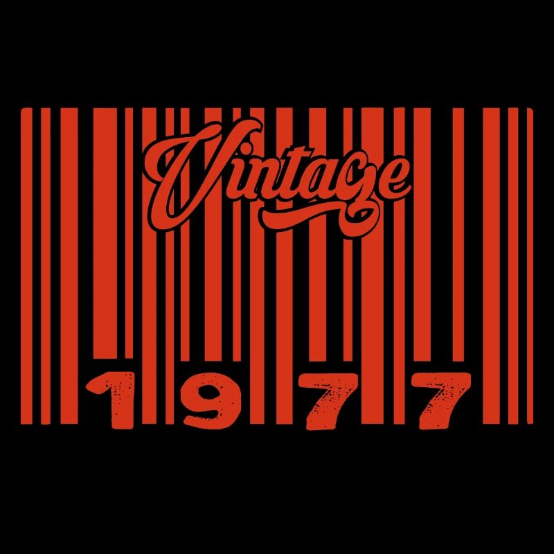Vintage 1977 Born In 1977 48 Year Old Bar Code Anniversai