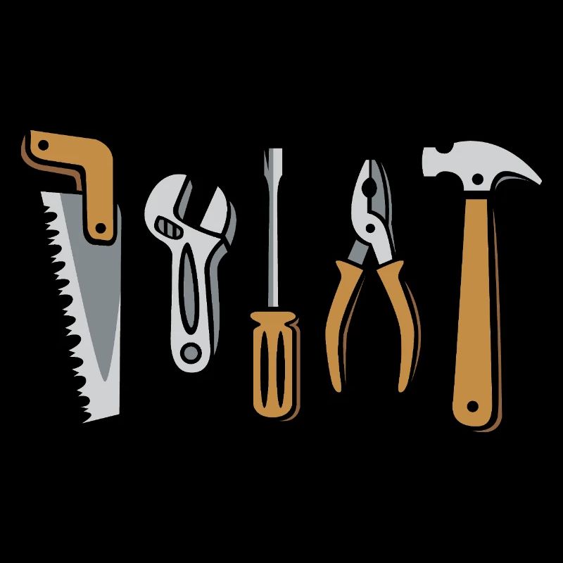 Tool Set Vector – Saw, Hammer, Pliers, Screw