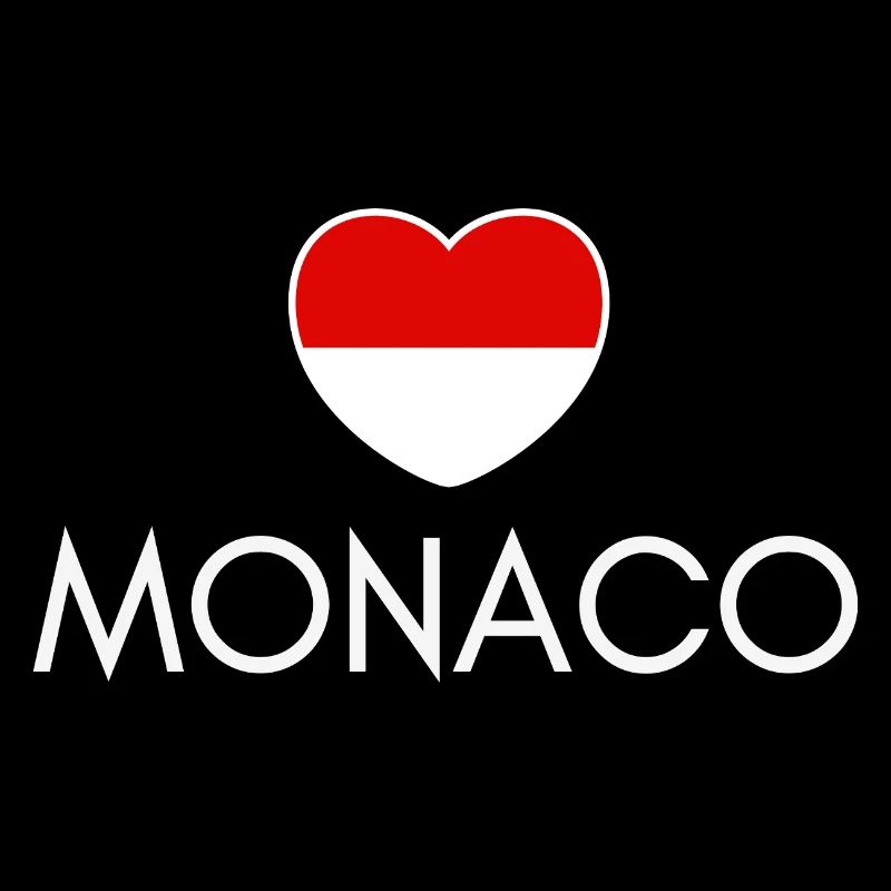 Cœur avec le drapeau de Monaco, j’adore Monaco
