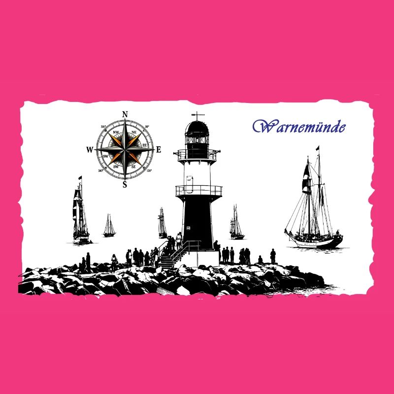Warnemünde Leuchtturm Kompass Edition