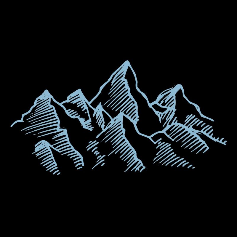 Mountains peaks drawing