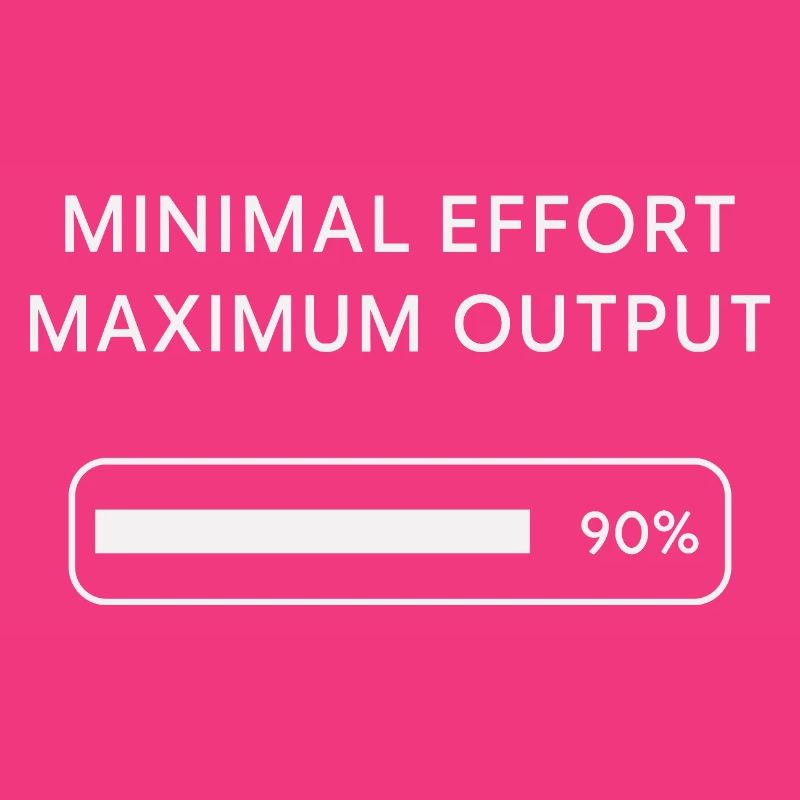 Minimum effort Maximum output Progress