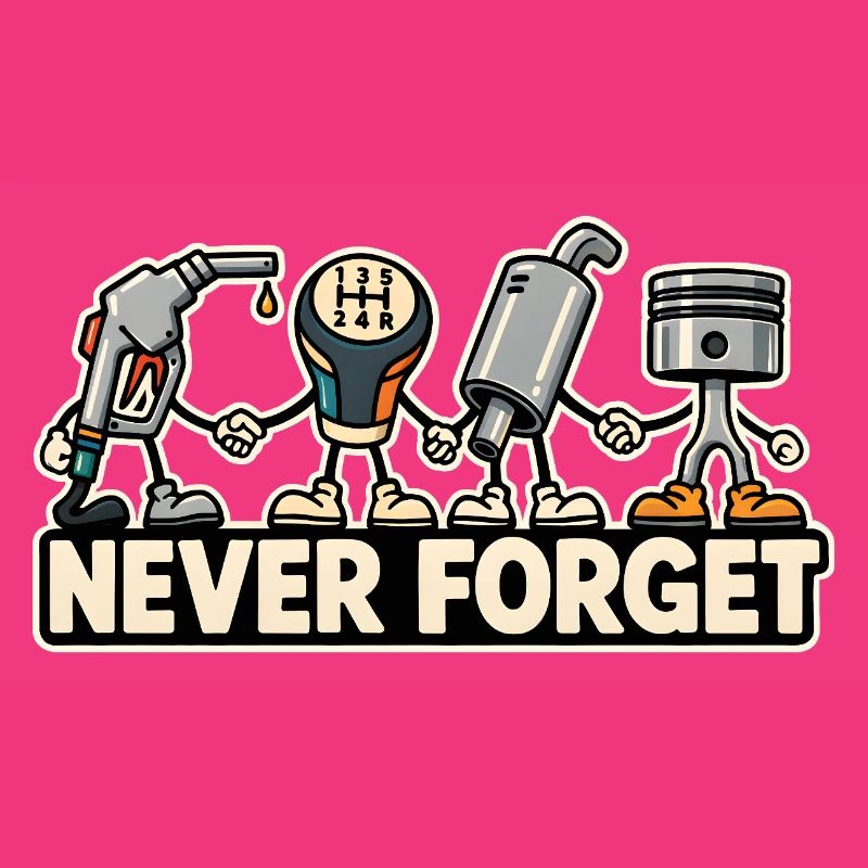 Never Forget – Combustion Engine Car Retro Design