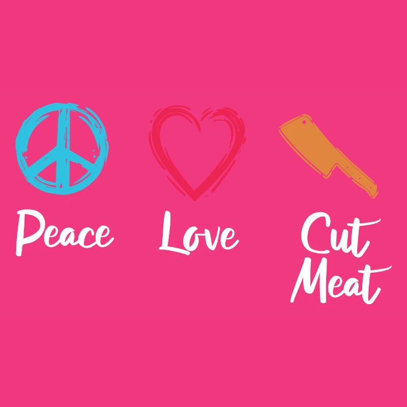 Frieden Liebe Fleisch schneiden
