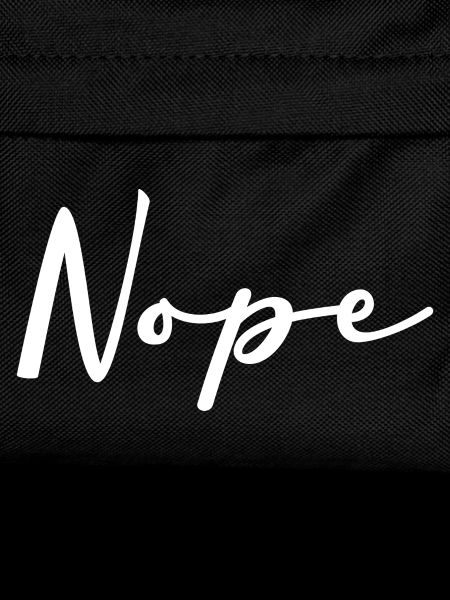 Nope handwriting logo on black