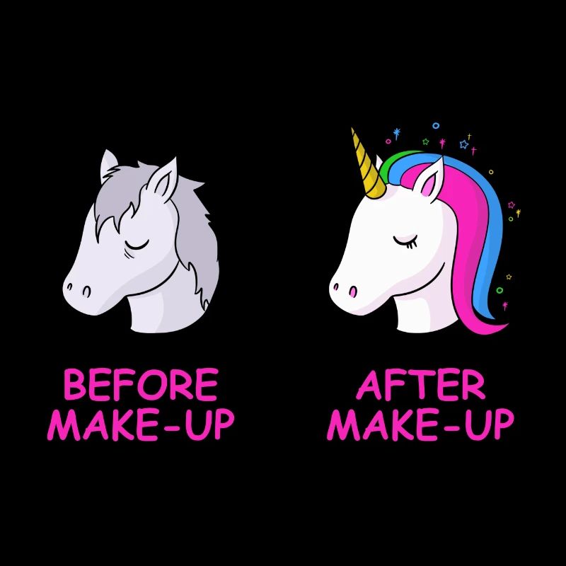 Make-Up Einhorn T-Shirt Geschenk Idee Geburtstag