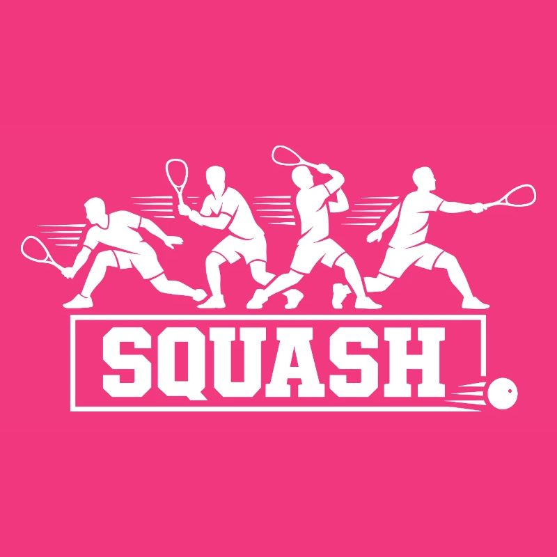 Retro Squash Spieler-Actionsequenz Silhouetten-Kunst