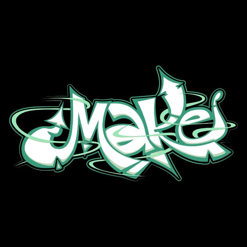 Green word make graffiti