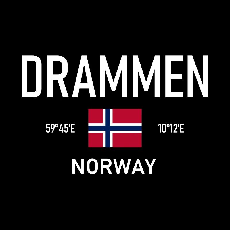 Drammen - Norvège - Coordonnées - Drapeau
