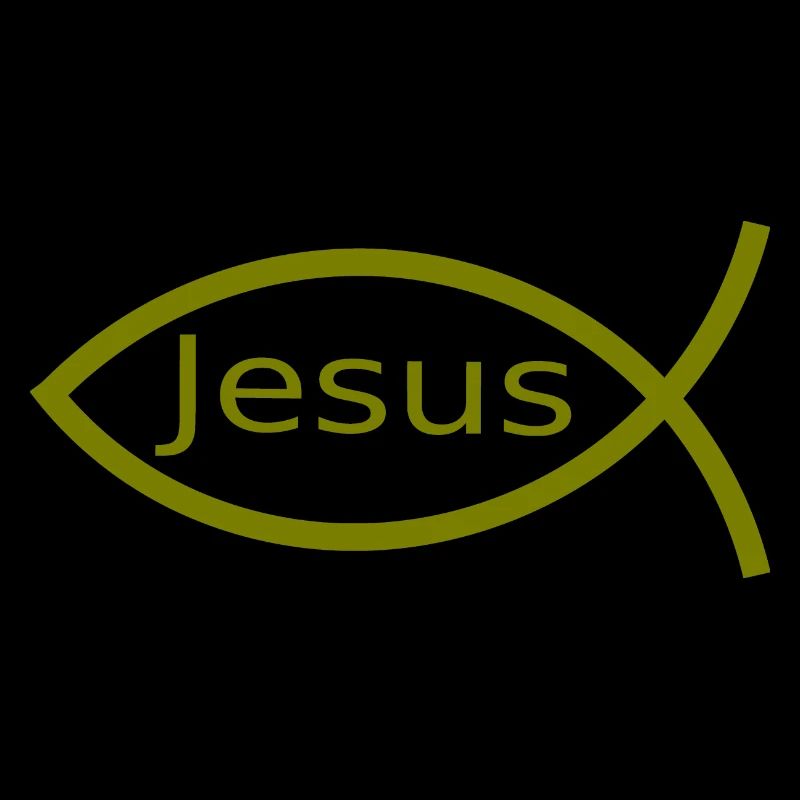 Jésus poisson vert Ichthys poisson poisson poisson poisson
