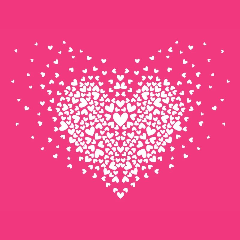 Heart explosion white