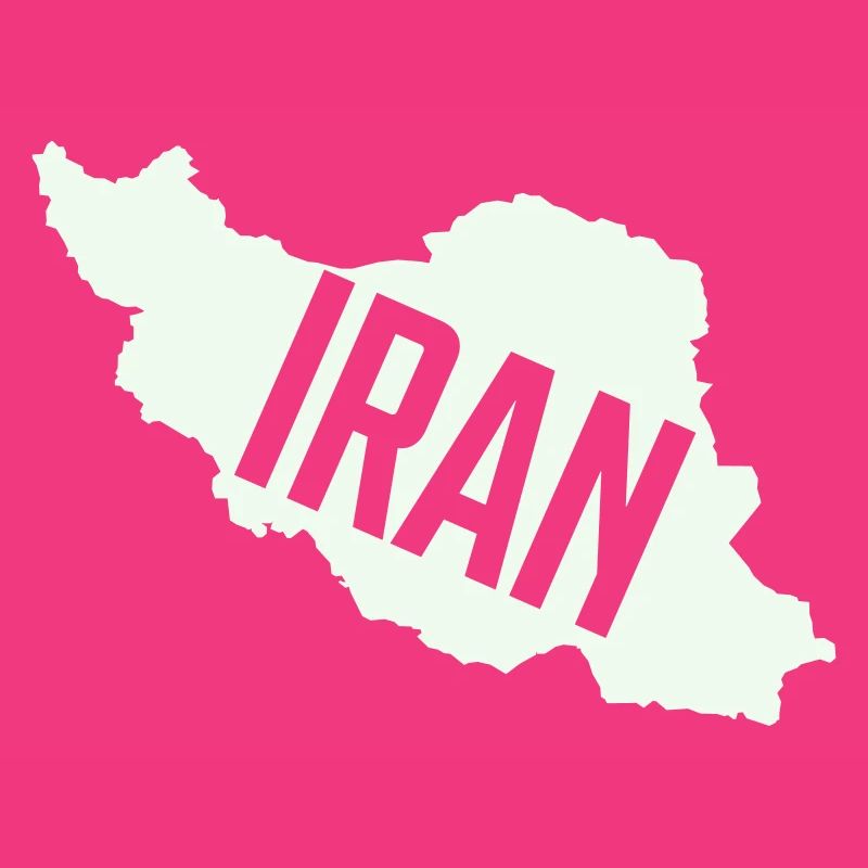 Iran Map Bold Typography