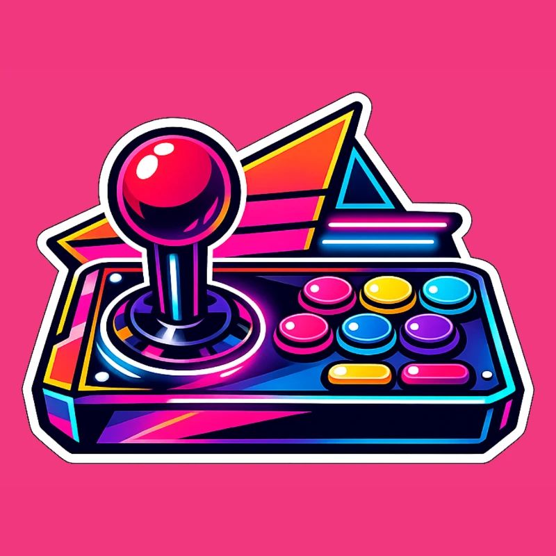 Joystick Arcade Néon Rétro