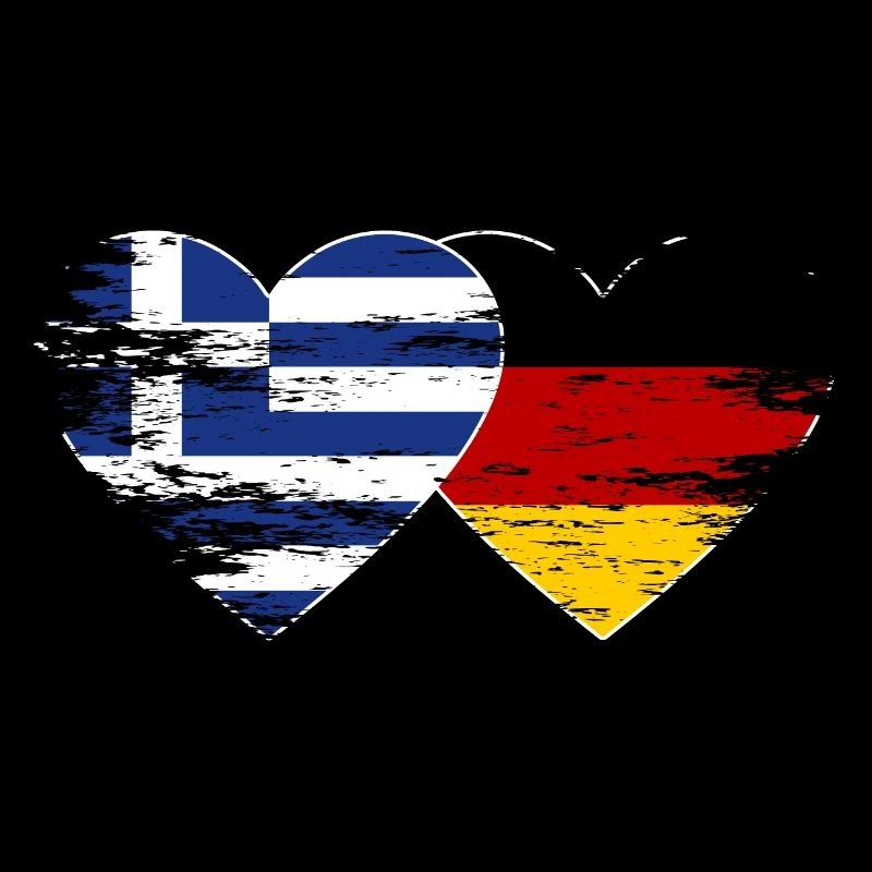 Grèce Allemagne Drapeau utilisé coeur