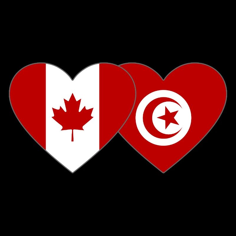Canada Tunisia Flag Heart